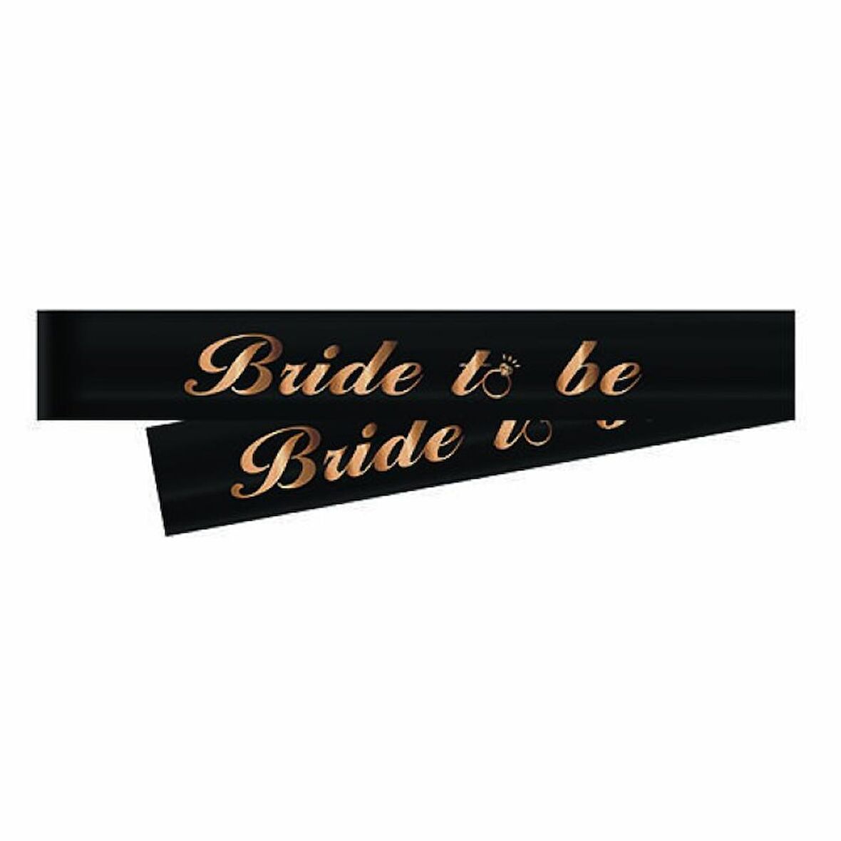 Bride To Be Rose Gold Yazılı Siyah Kuşak