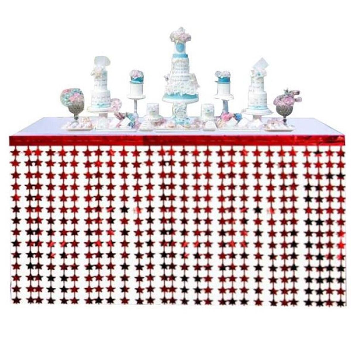 Metalize Kırmızı Yıldız Masa Püskülü