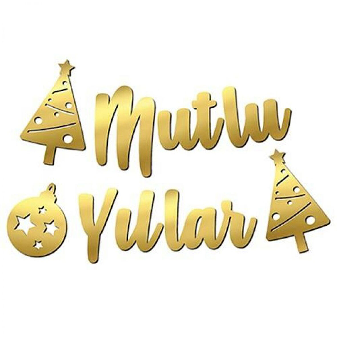 Mutlu Yıllar Kaligrafi Banner Gold
