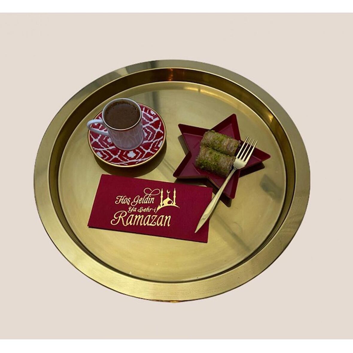 Gold Yaldızlı Bordo Hoş Geldin Ya Şehr-i Ramazan Peçete 16 lı