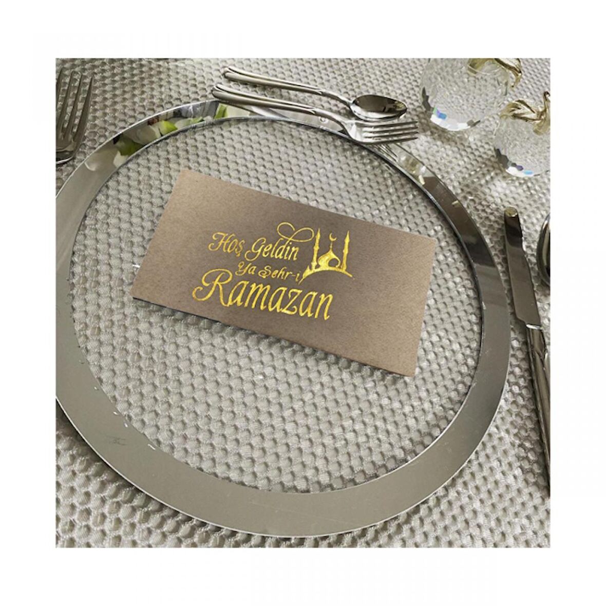 Gold Yaldızlı Kraft Hoş Geldin Ya Şehr-i Ramazan Peçete 16 lı