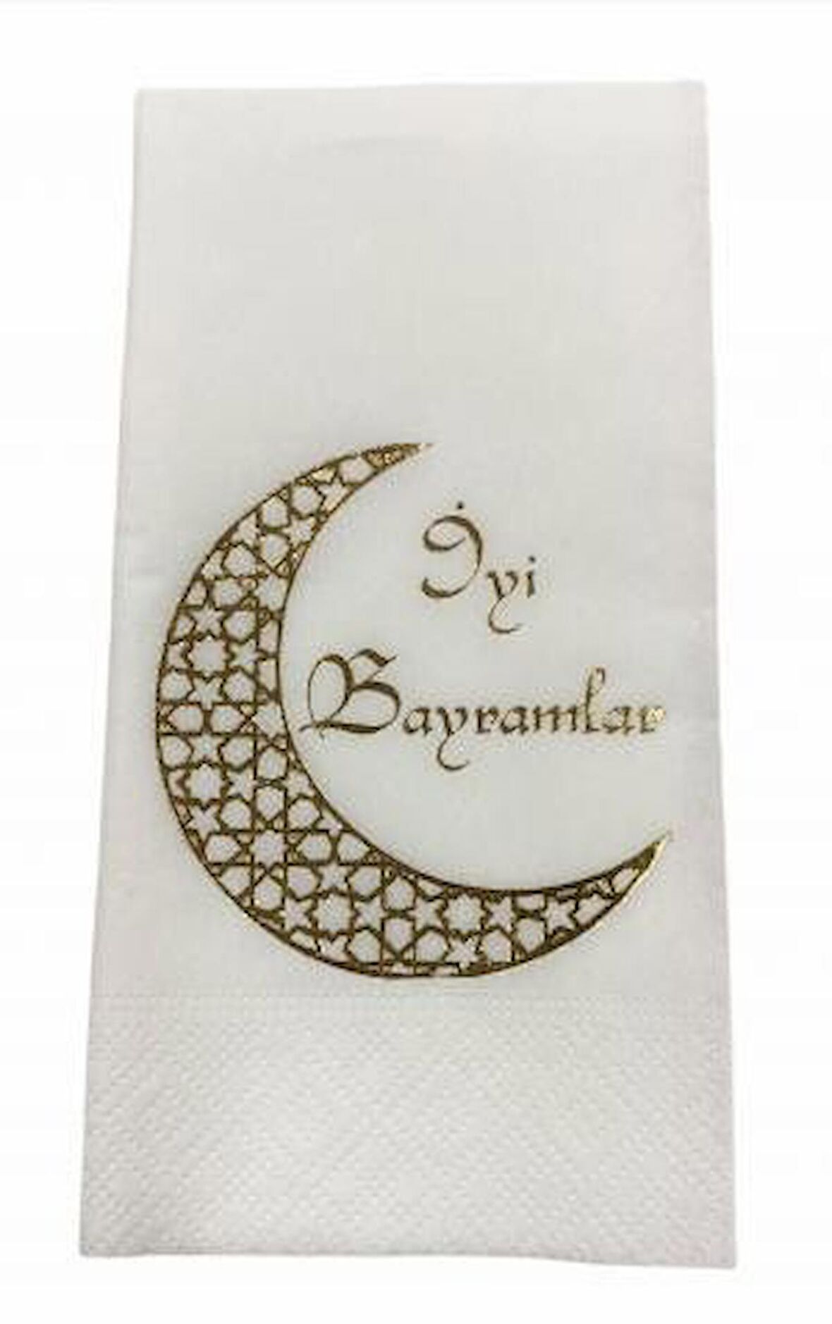 Gold Yaldızlı Beyaz İyi Bayramlar Peçete 16 lı