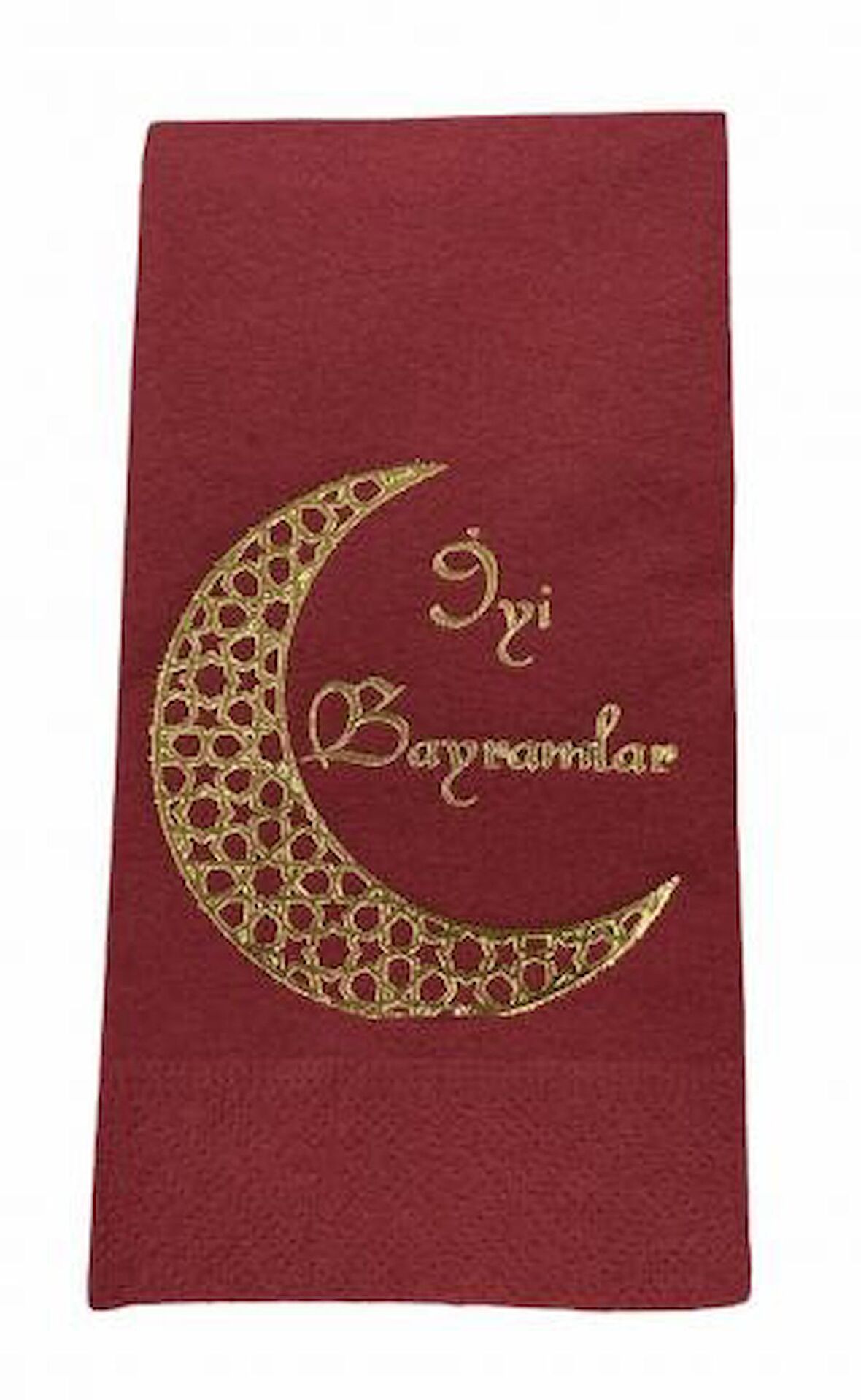 Gold Yaldızlı Bordo İyi Bayramlar Peçete 16 lı