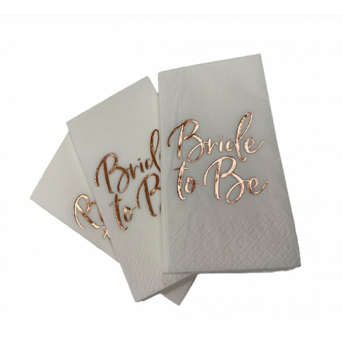 Rose Gold Yaldızlı Beyaz Bride To Be Peçete 16 lı