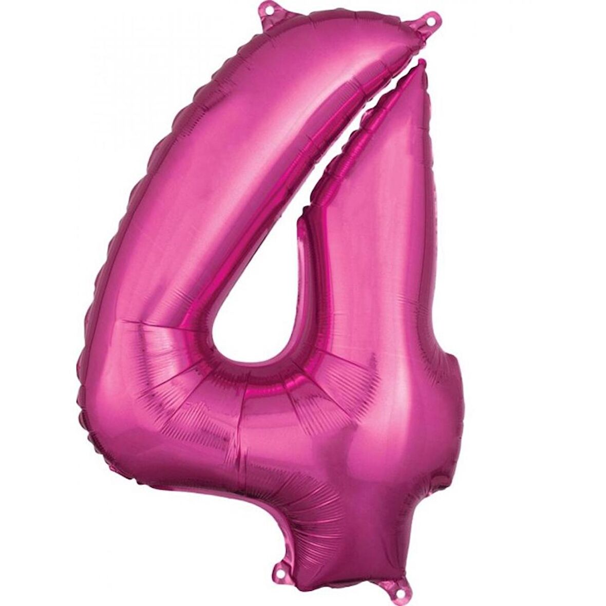 4 Rakam Koyu Pembe Folyo Balon 80 cm