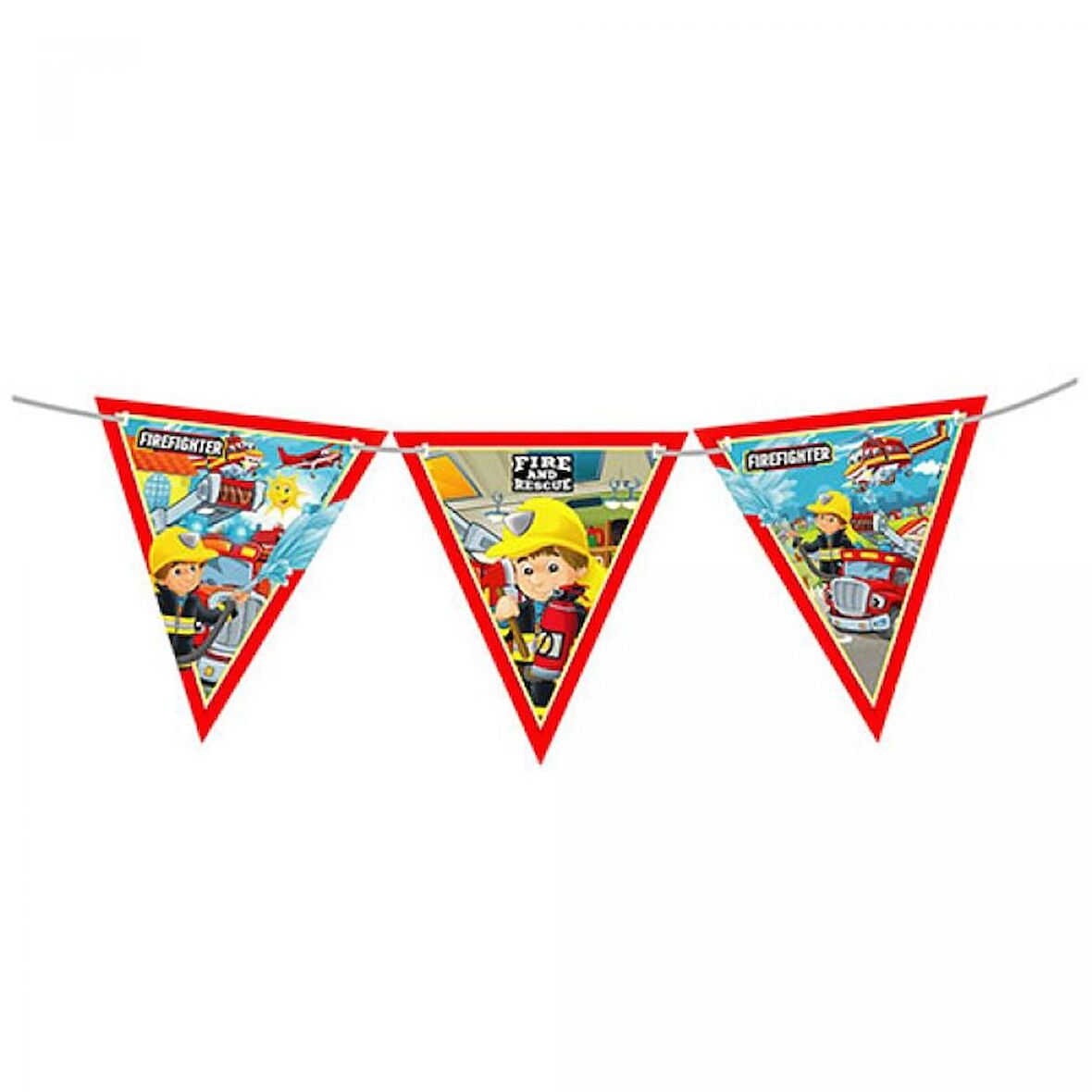 İtfaiyeciler Üçgen Bayrak Flama