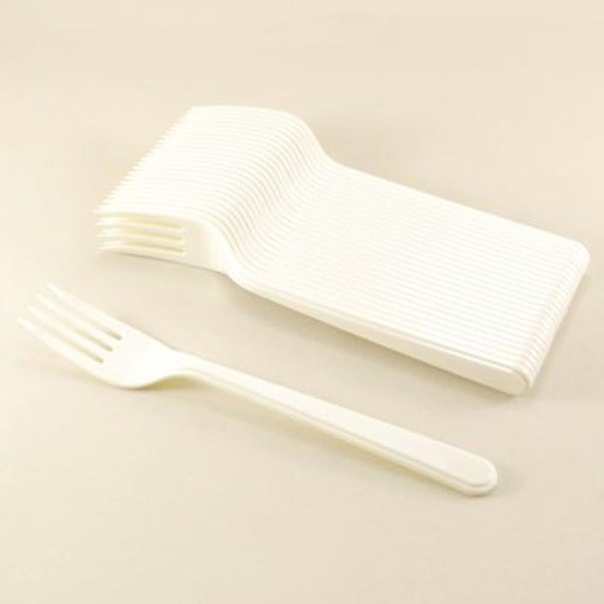 Beyaz Plastik Çatal 25 li