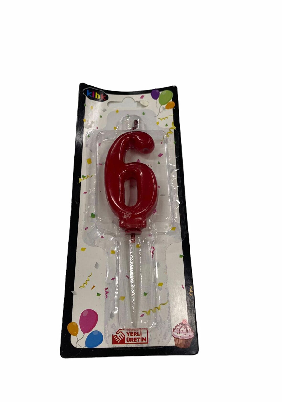 6 Yaş Yeni Kırmızı Rakam Mum