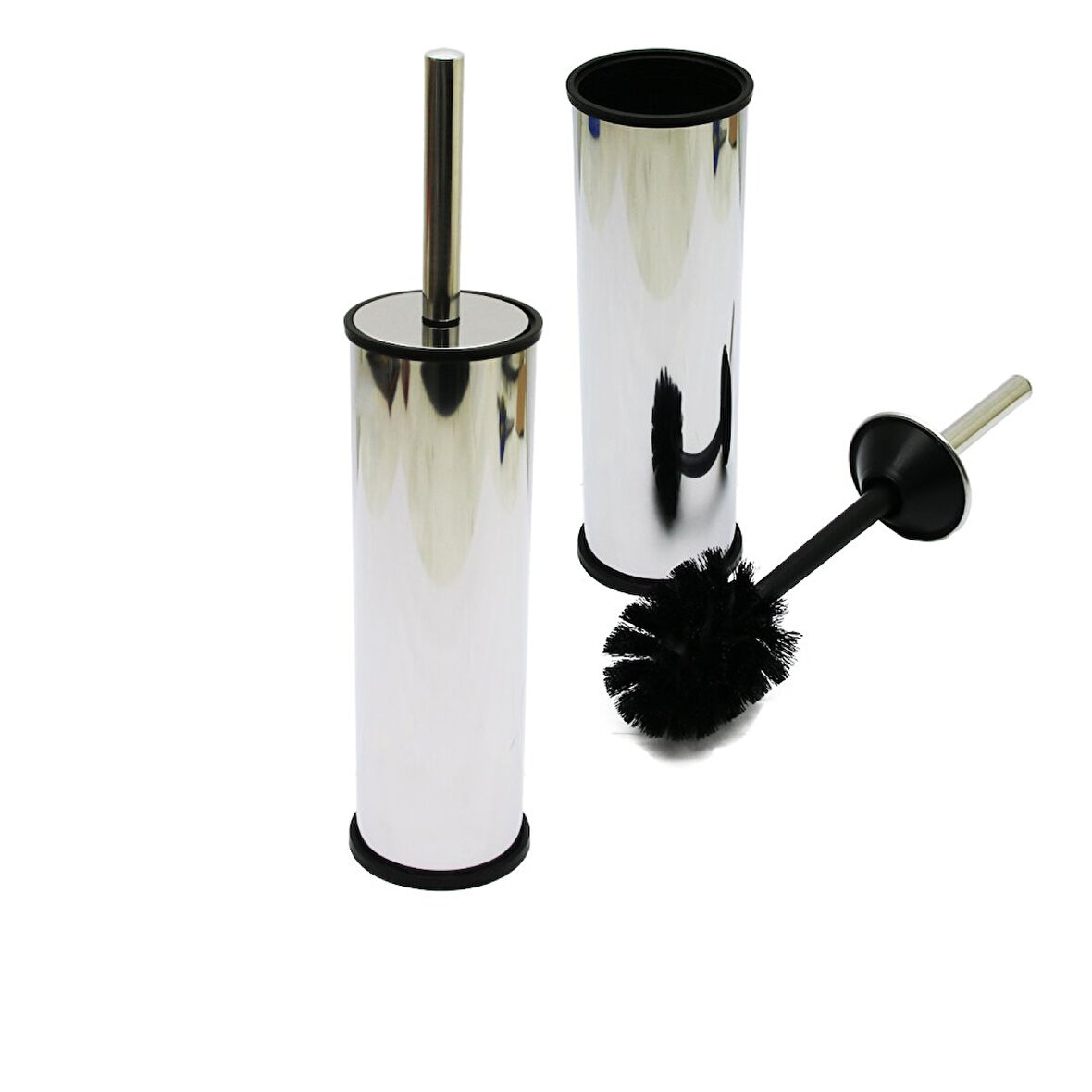 Mikro-1  Eko Metal  Klozet Wc Fırça Seti Düz Kapak 