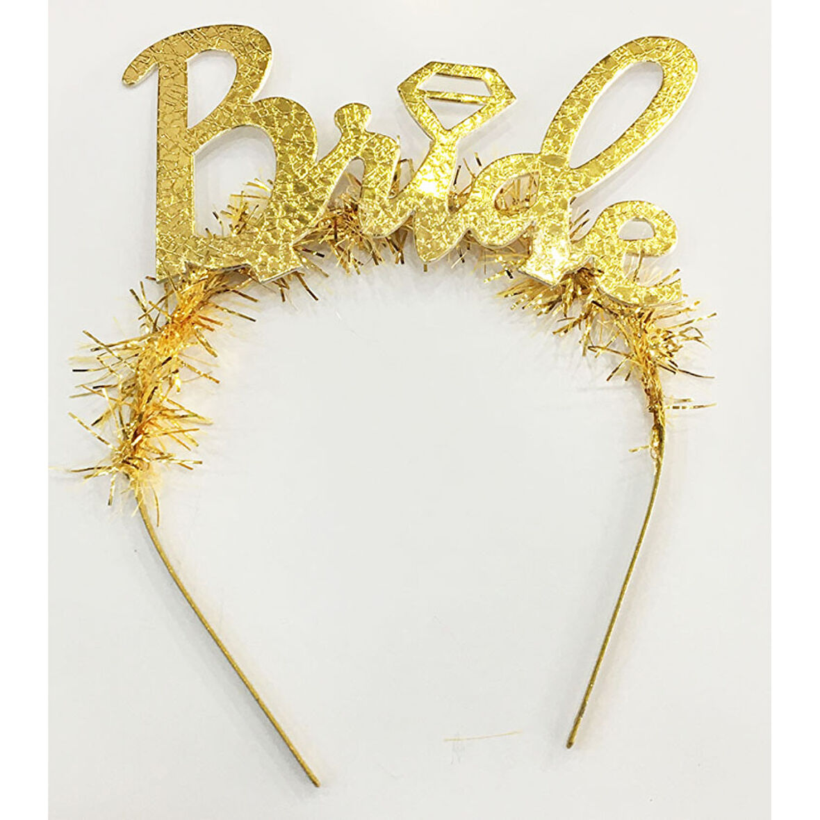 Altın Renk Bekarlığa Veda İtalik Yazı Alyanslı Bride Taç 