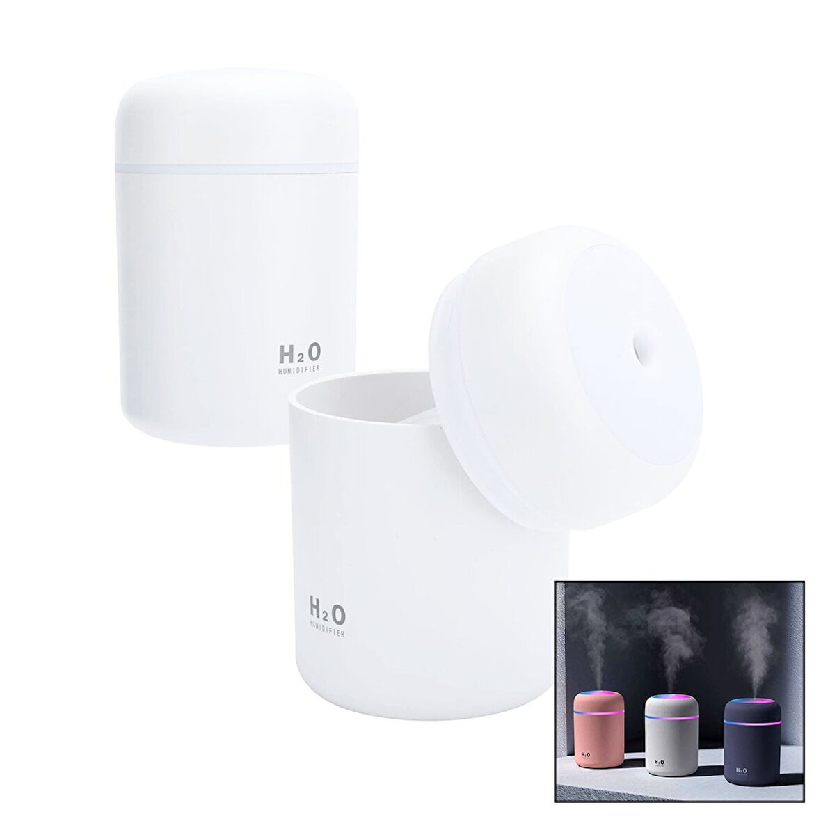 H2o Humudifier Hava Nemlendirici - Buhar Makine 400ml 