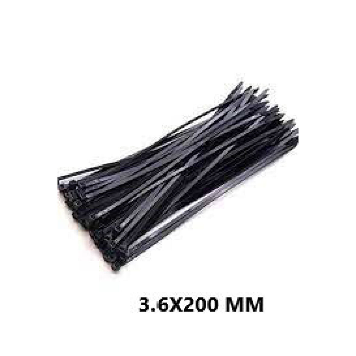 PLASTİK ÇIRT KELEPÇE 100 PARÇA SİYAH 3.6X200MM. 