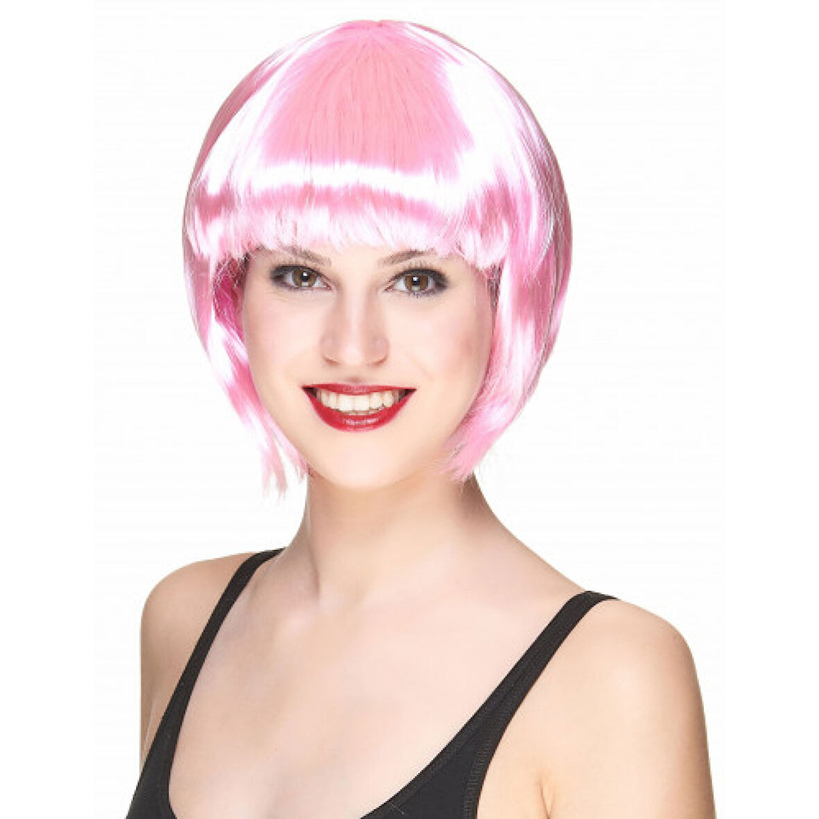 Soft Pembe Renk Parti Peruğu Küt Saç 