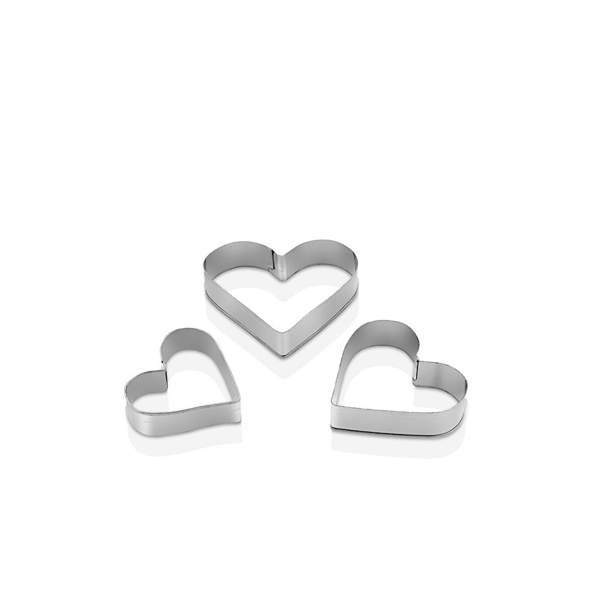 3 Boy - Kalp Metal Kurabiye Kalıp 