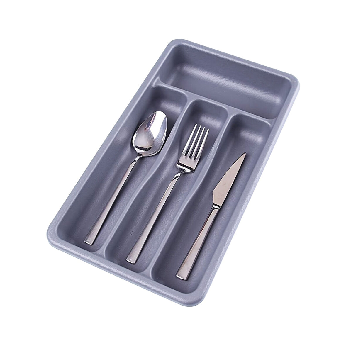 GRİ - 4 BÖLMELİ ÇEKMECE İÇİ KAŞIKLIK 