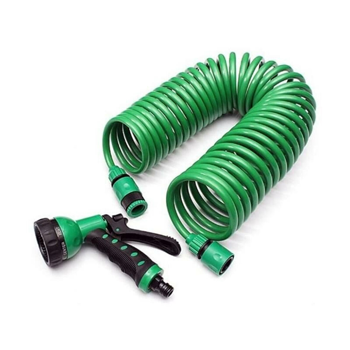 15 Metre Spiral Hortum + 4 Fonksiyonlu Özel Sulama Tabancası 