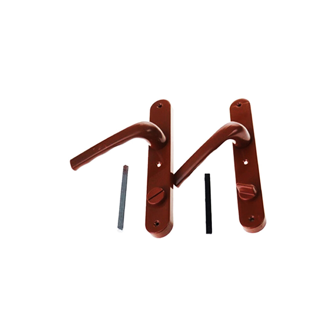 Banyo-wc - Kilitli Kahve Rengi Pvc Kapı Kolu 