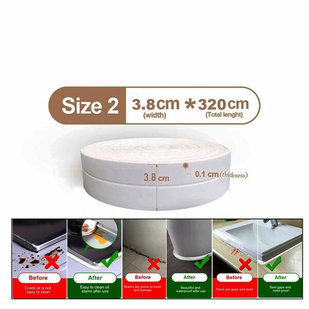 SU SIZDIRMAZ BANT BEYAZ 3.8CMX3.2MT 