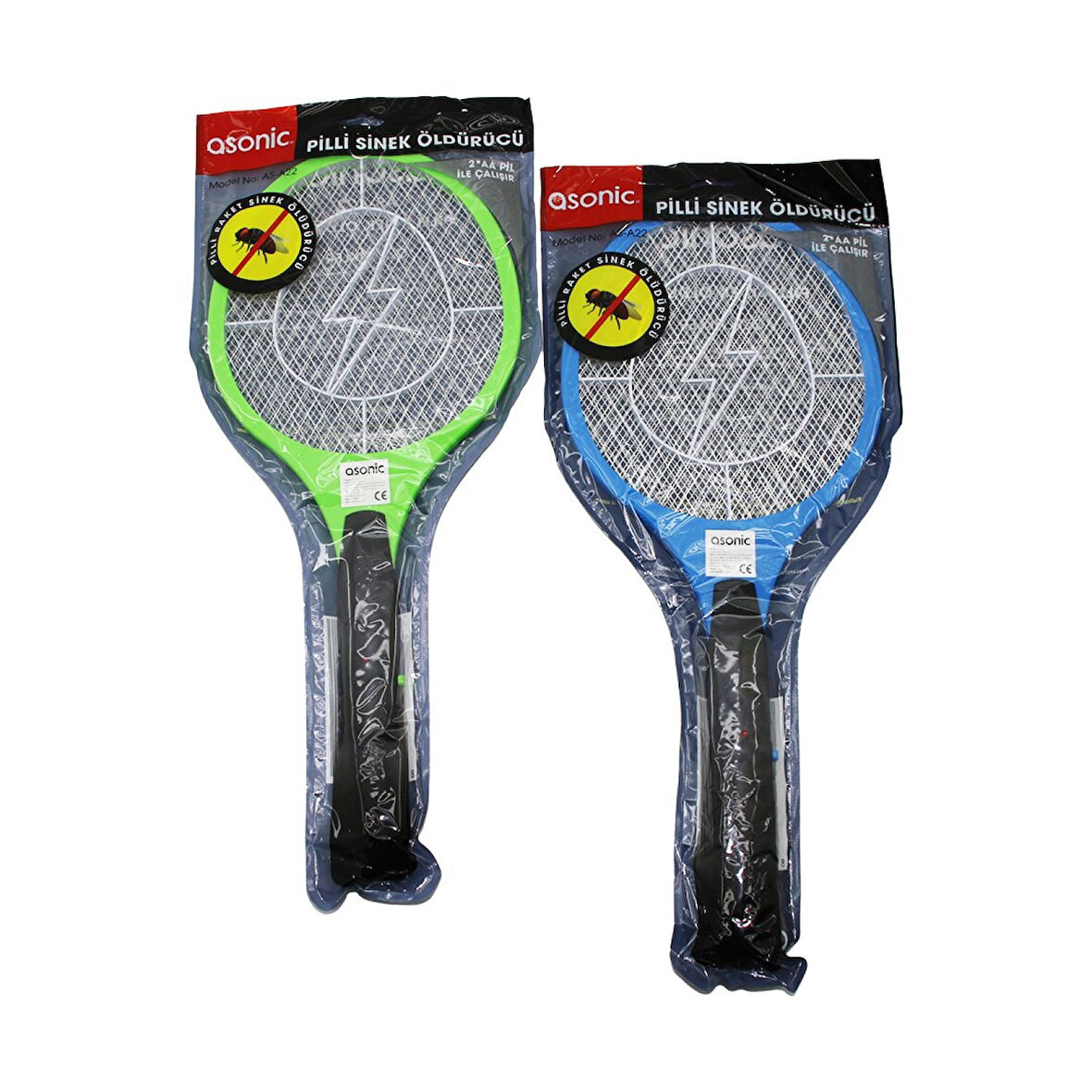 ASONİC AS-A22  PİLLİ   RAKET MODELİ  SİNEK ÖLDÜRÜCÜ CIZ  2000V   3 ÖRGÜ TASARIM   21X50CM 