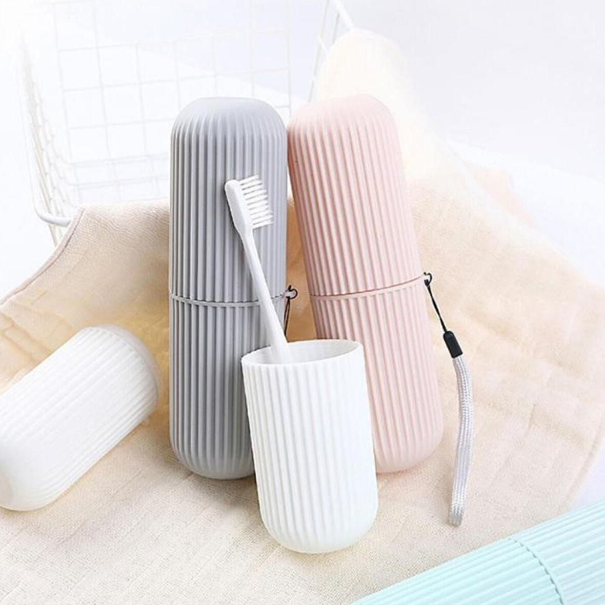 Seyahat Tipi Plastik Diş Fırçası Gözlük Kalem Fırça Erzak Saklama Kabı Düzenleme Kalemlik 