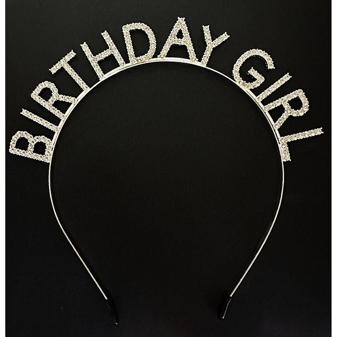 Gümüş Kristal Taşlı Birthday Girl Doğum Günü Tacı İthal Ürün A Kalite 17x16 cm 