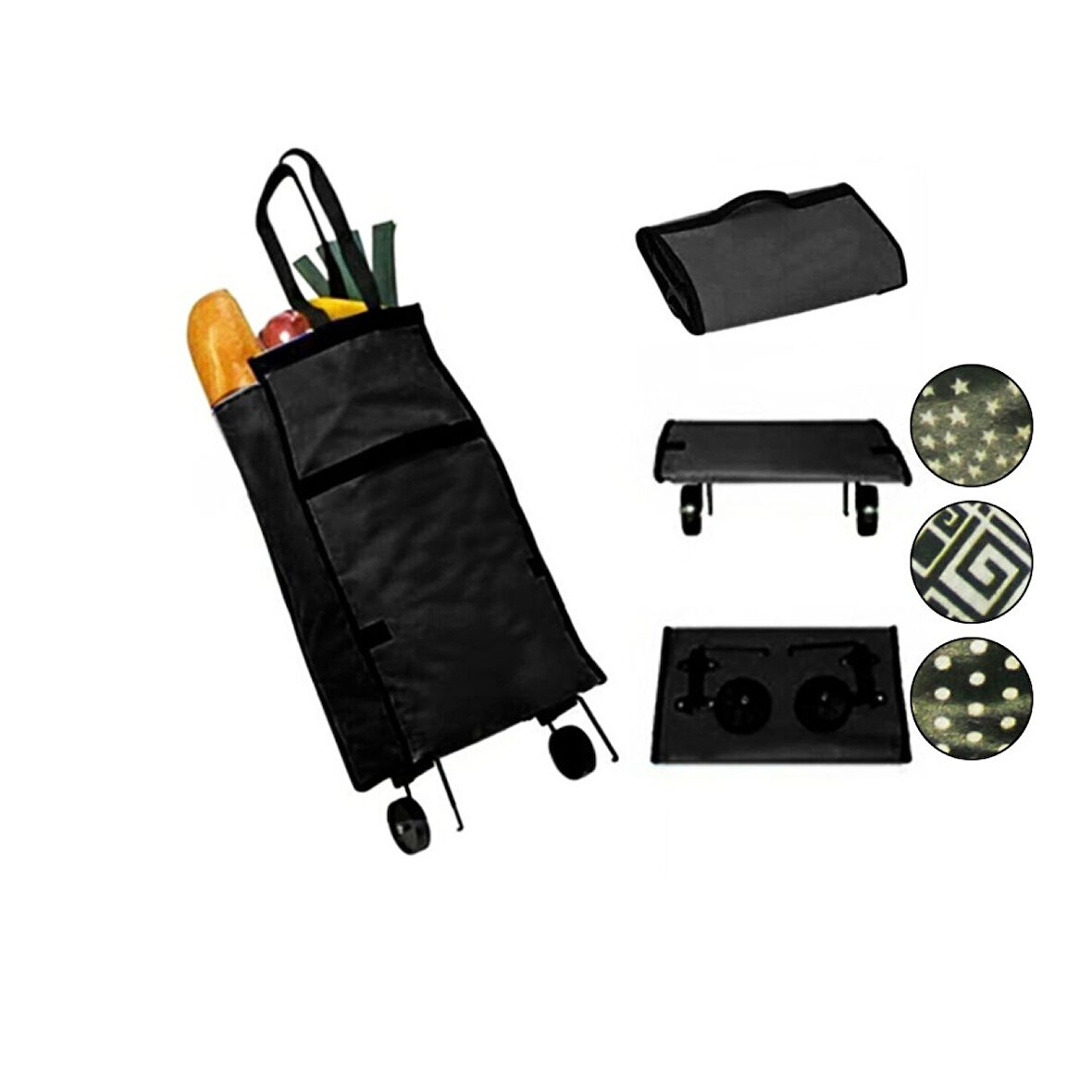 Portatif Katlanabilir Pazar Arabası 75x35 