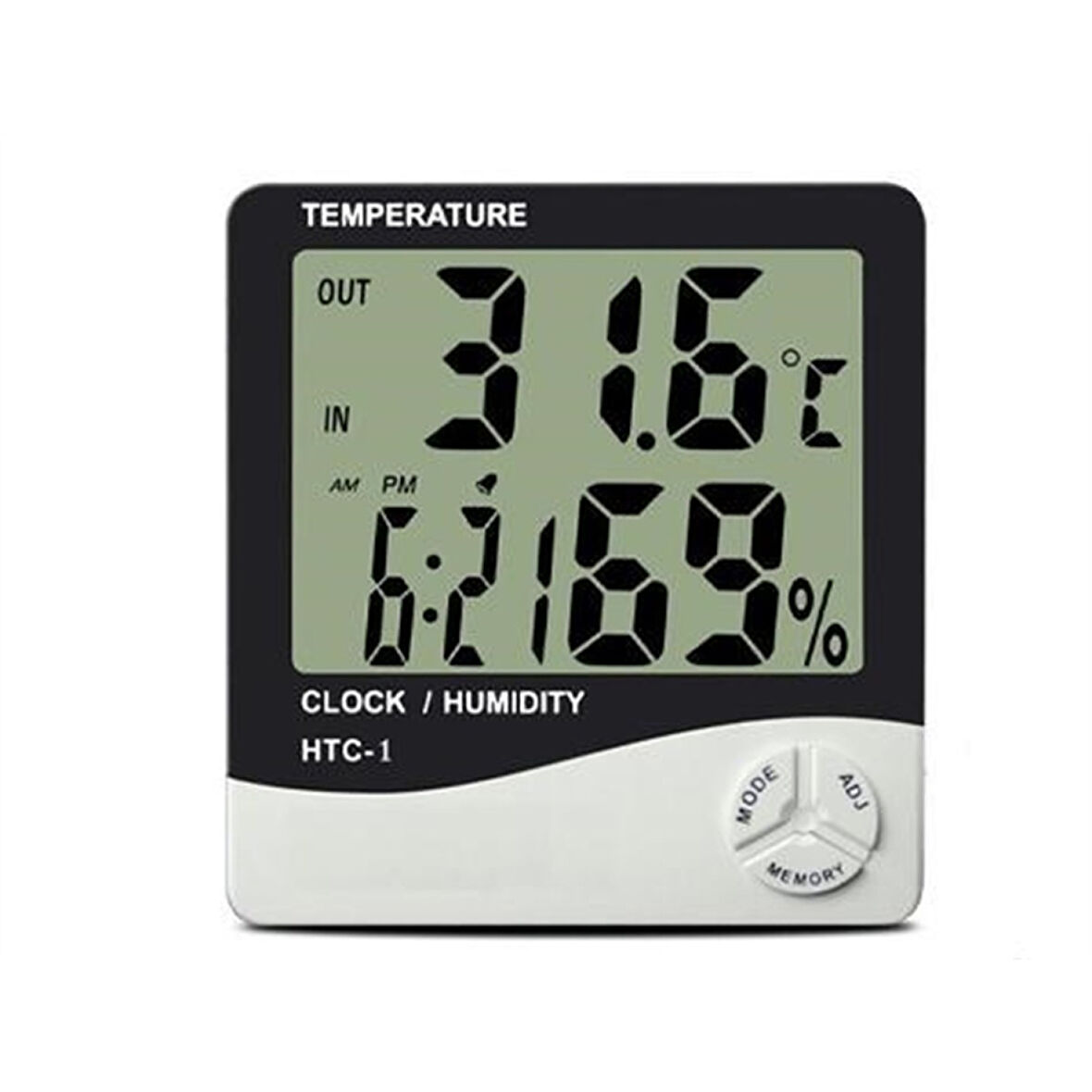 Bebek Odası Masaüstü Dijital Termometre Nem Ölçer Higrometre Saat 