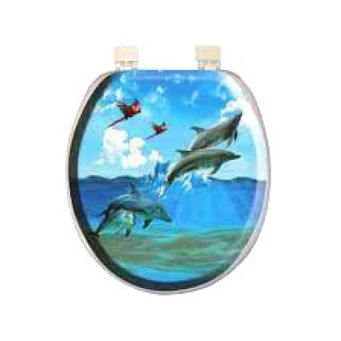 Desenli Yumuşak Klozet Kapak Büyük Puf 42x41cm 