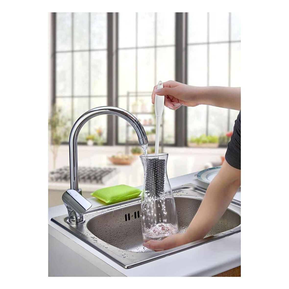 Silikon Şişe Biberon Konserve Kavanoz Matara Temizleme Fırçası Çok Amaçlı Temizleme Fırçası Bpa Free 