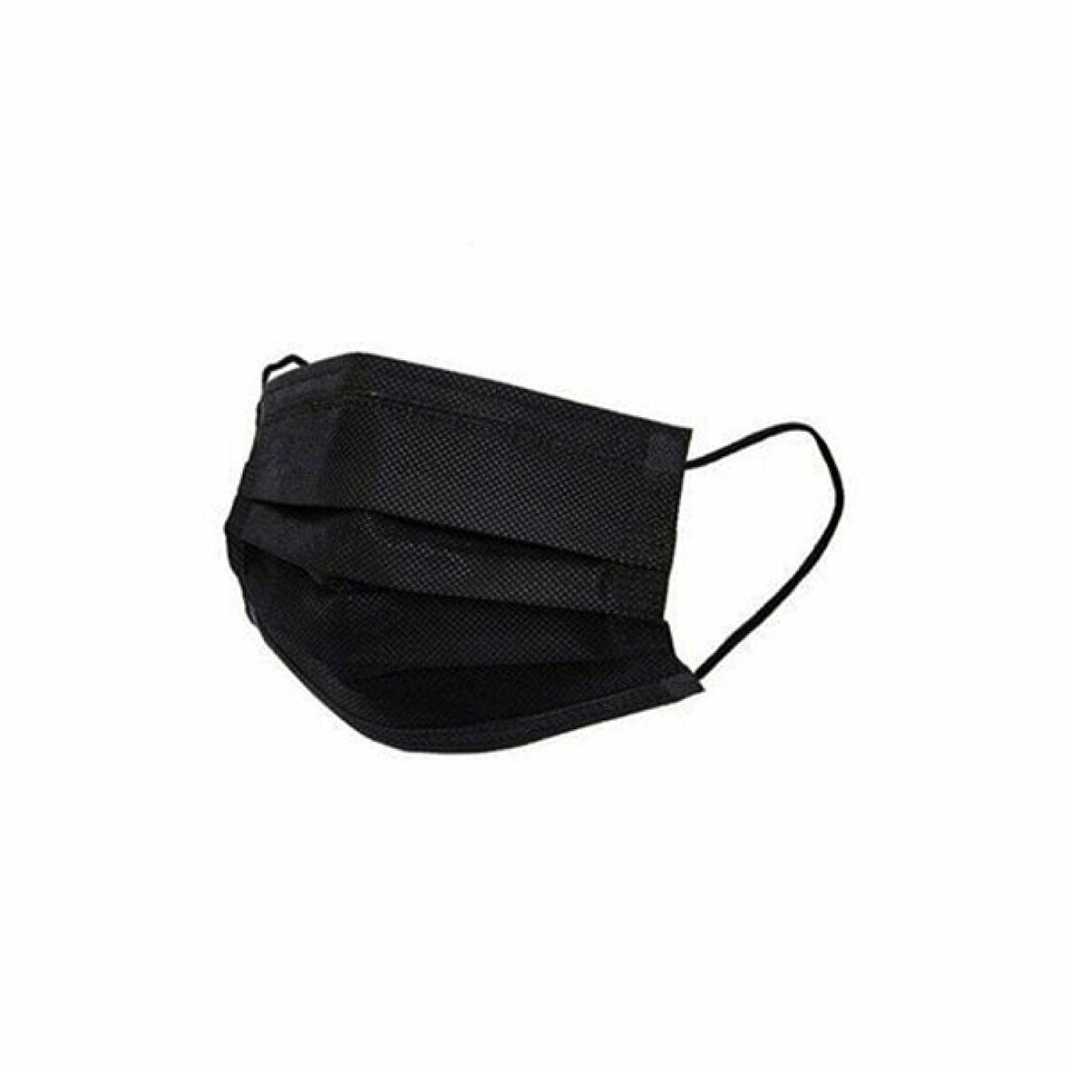 MEDİKAL 50PCS SİYAH CERRAHİ YÜZ MASKESİ 