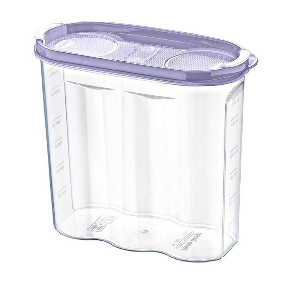 2 Kapaklı Ölçekli Erzak Kuru Gıda Saklama Kutusu Kabı - 1,7 Litre - SA935 