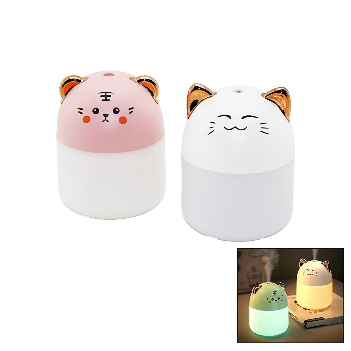 HAVA NEMLENDİRİCİ- BUHAR MAKİNE- KOKU GİDERİCİ USB ŞARJLI- IŞIKLI250ML 