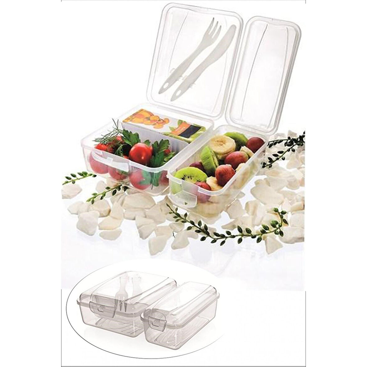 Takeaway Ergonomik Asorti Çatal Bıçaklı Pratik Yoğurt Saklama Kabı 