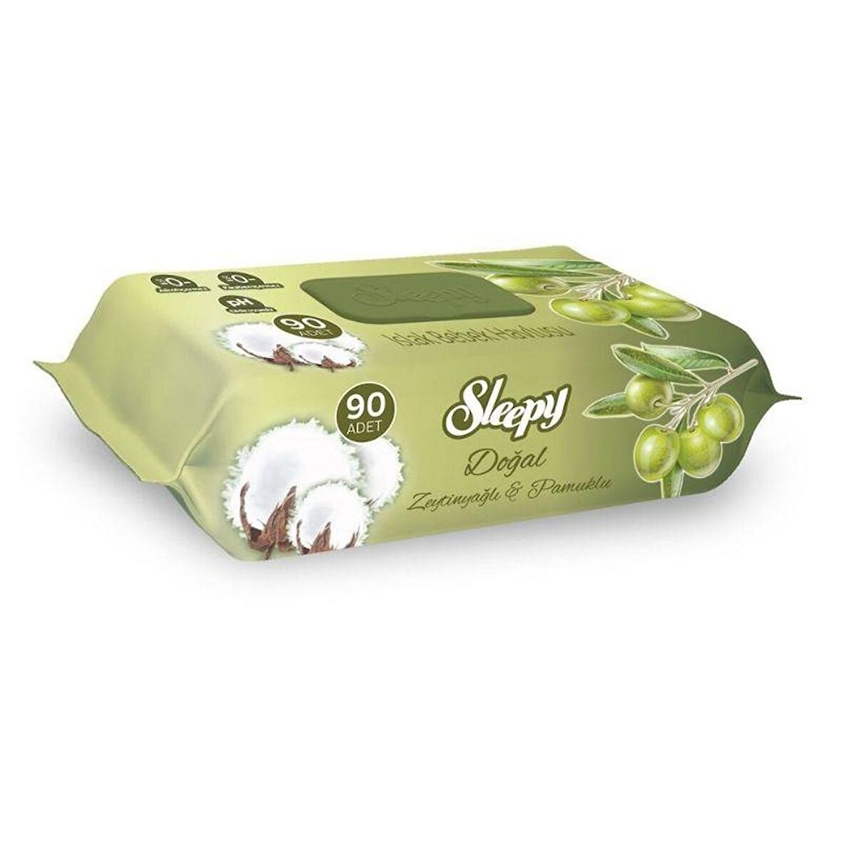 SLEEPY -  ISLAK BEBEK HAVLUSU ZEYTİNYAĞLI 90LI - 1 PAKET