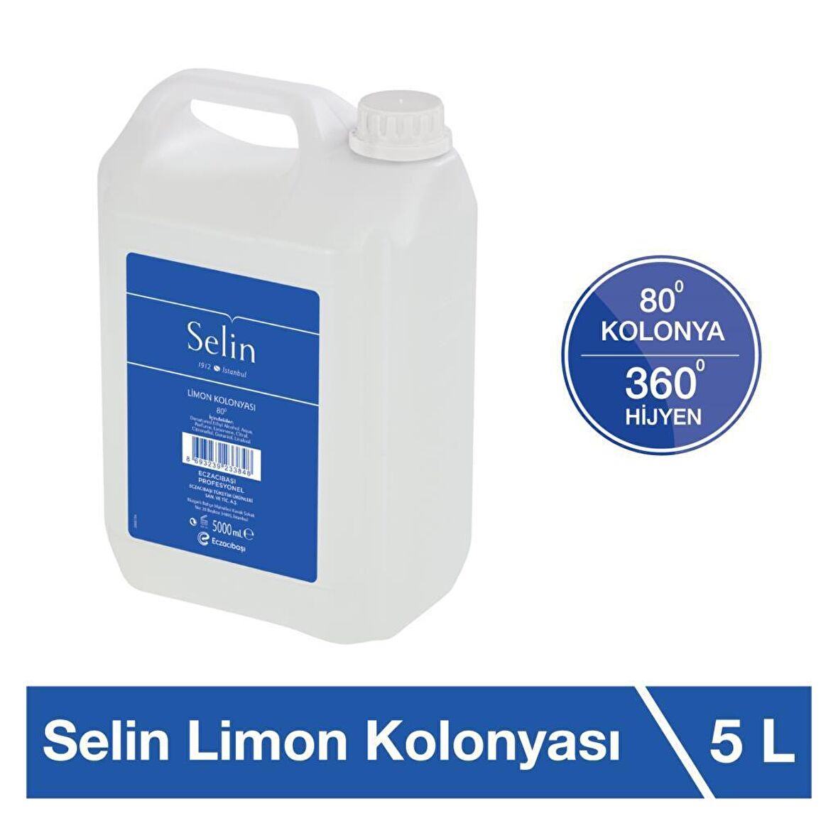 Selin Limon Kolonyası 80 Derece Pet Bidon 5 lt