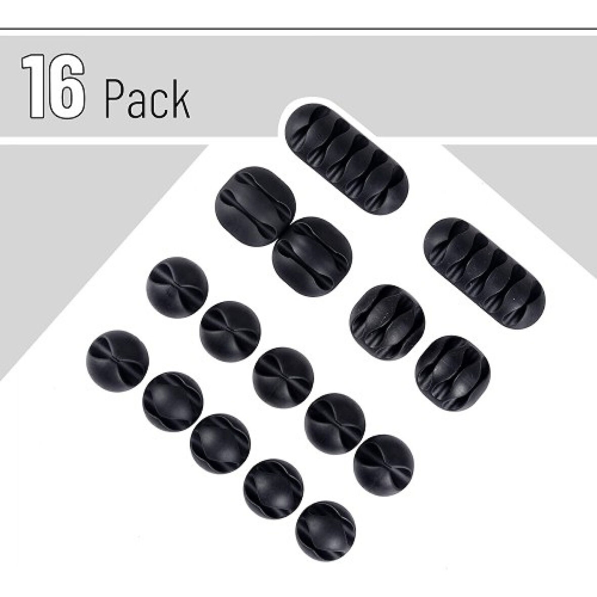 Yapışkanlı Kablo Sabitleyici Düzenleyici 16'lı Paket