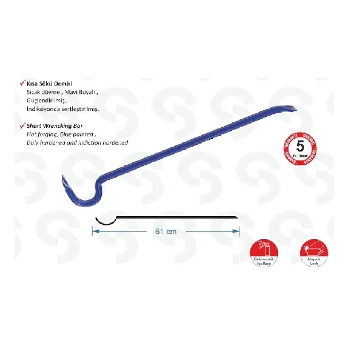 Sk 6000 Kısa Sökü Demiri - 1200 Gr, 61cm ( Lisinya )