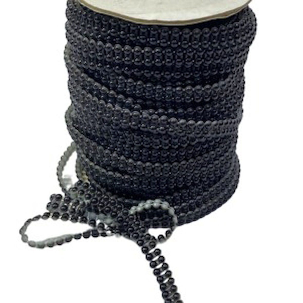 Dikilebilir Sıralı İnci En 1 Cm Siyah 5 Metre