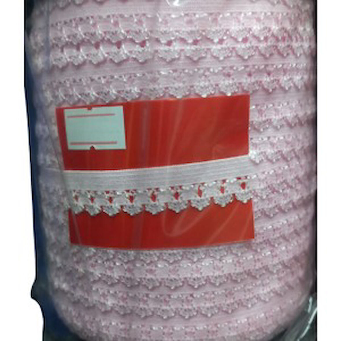 Çamaşır Lastiği Dantelli 1 Cm 75 Metre 1 Top Açık Pembe