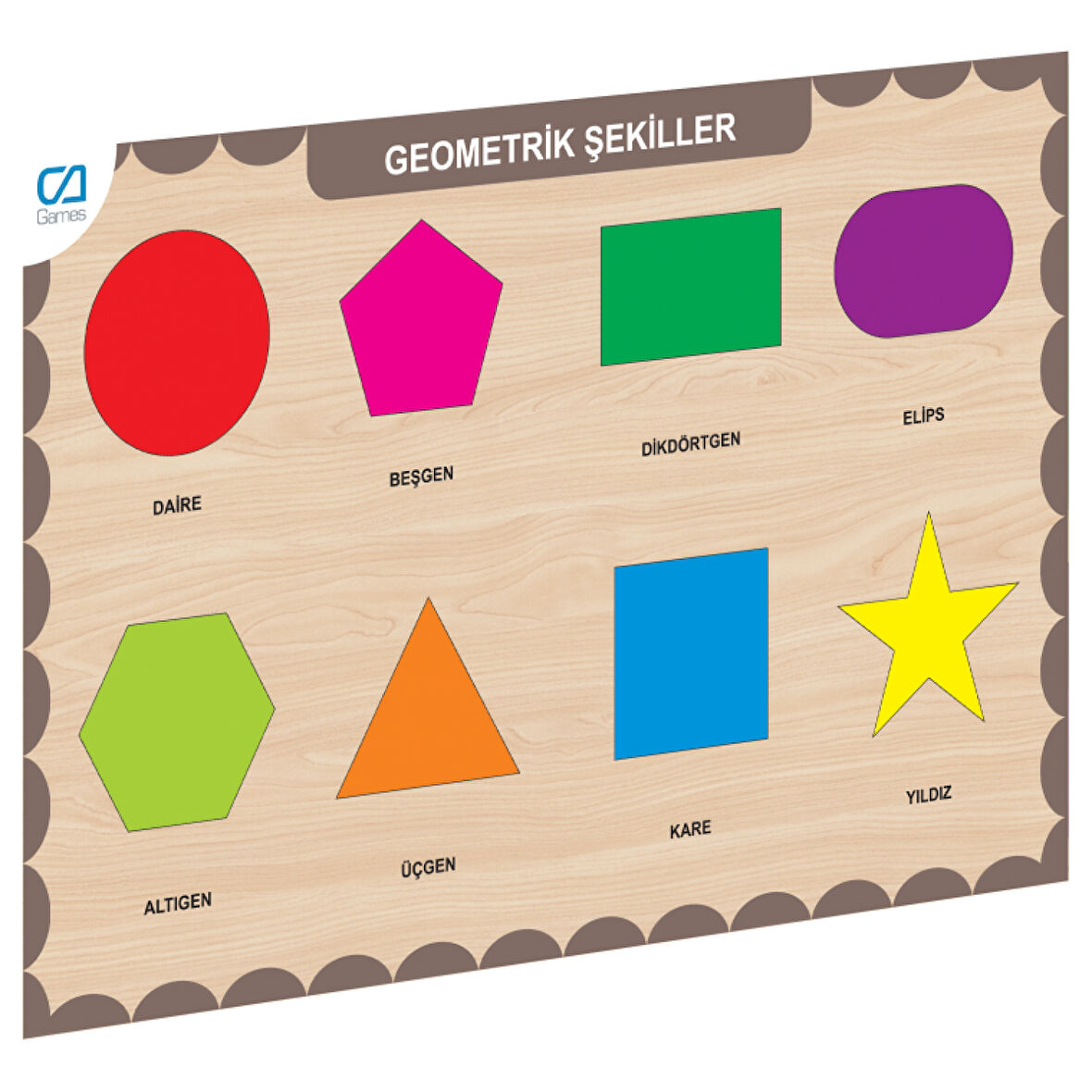 CAAHS-3204 CA GAMES AHŞAP GEOMETRİK ŞEKİLLER BUL-TAK