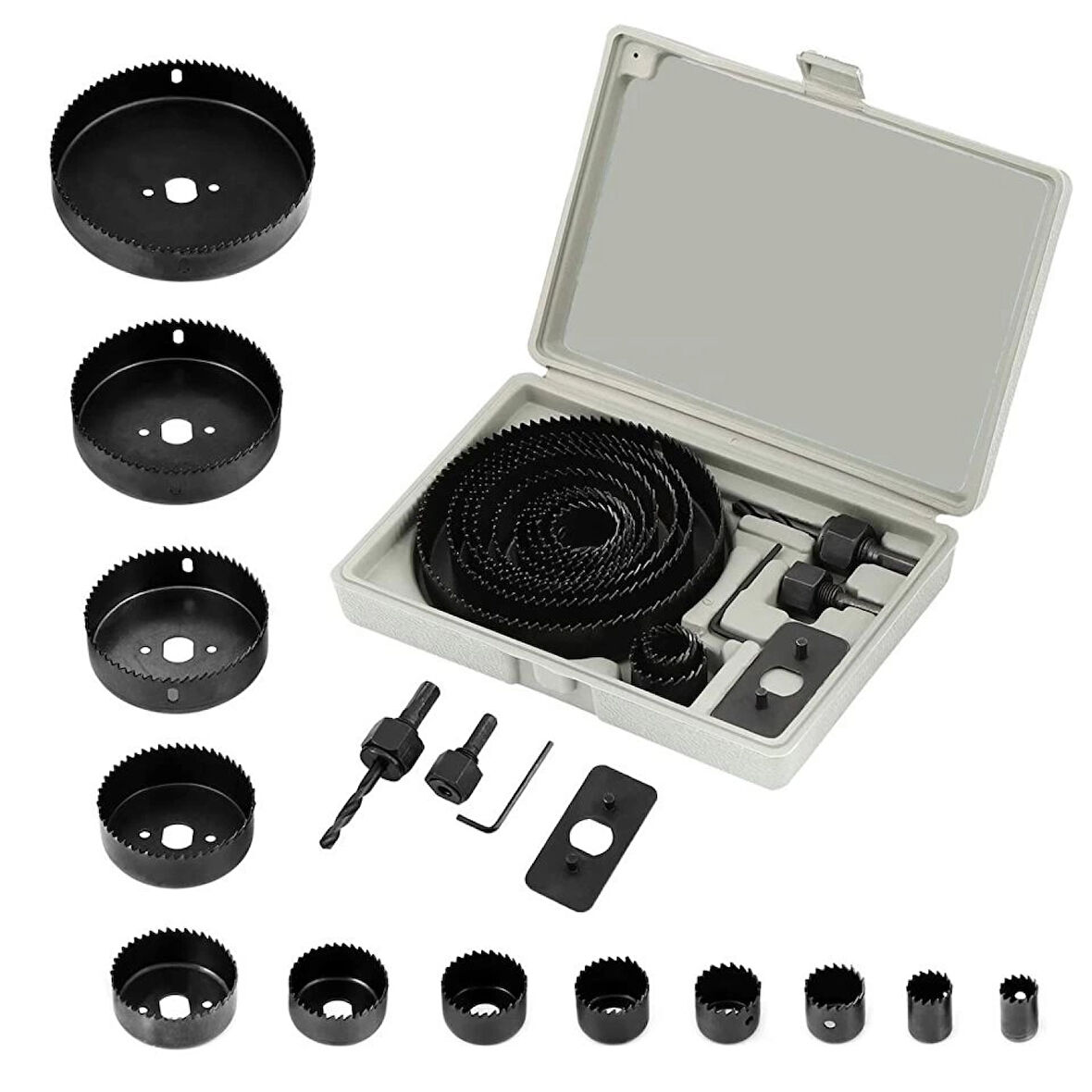 16 Parça Panç Seti Ağaç Kesme Testere Matkap Ucu Takımı Alçıpan Tavan Kesme ( Lisinya )