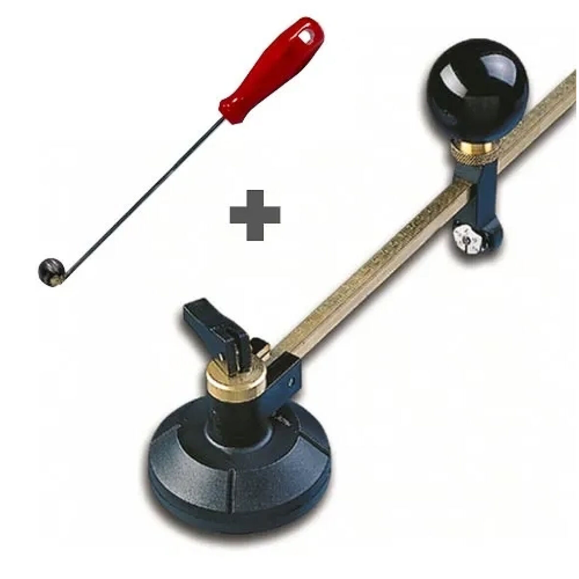 Menfez Açma Seti - Cam Kesme Pergeli 40 Cm + Küre Cam Tokmağı ( Lisinya )