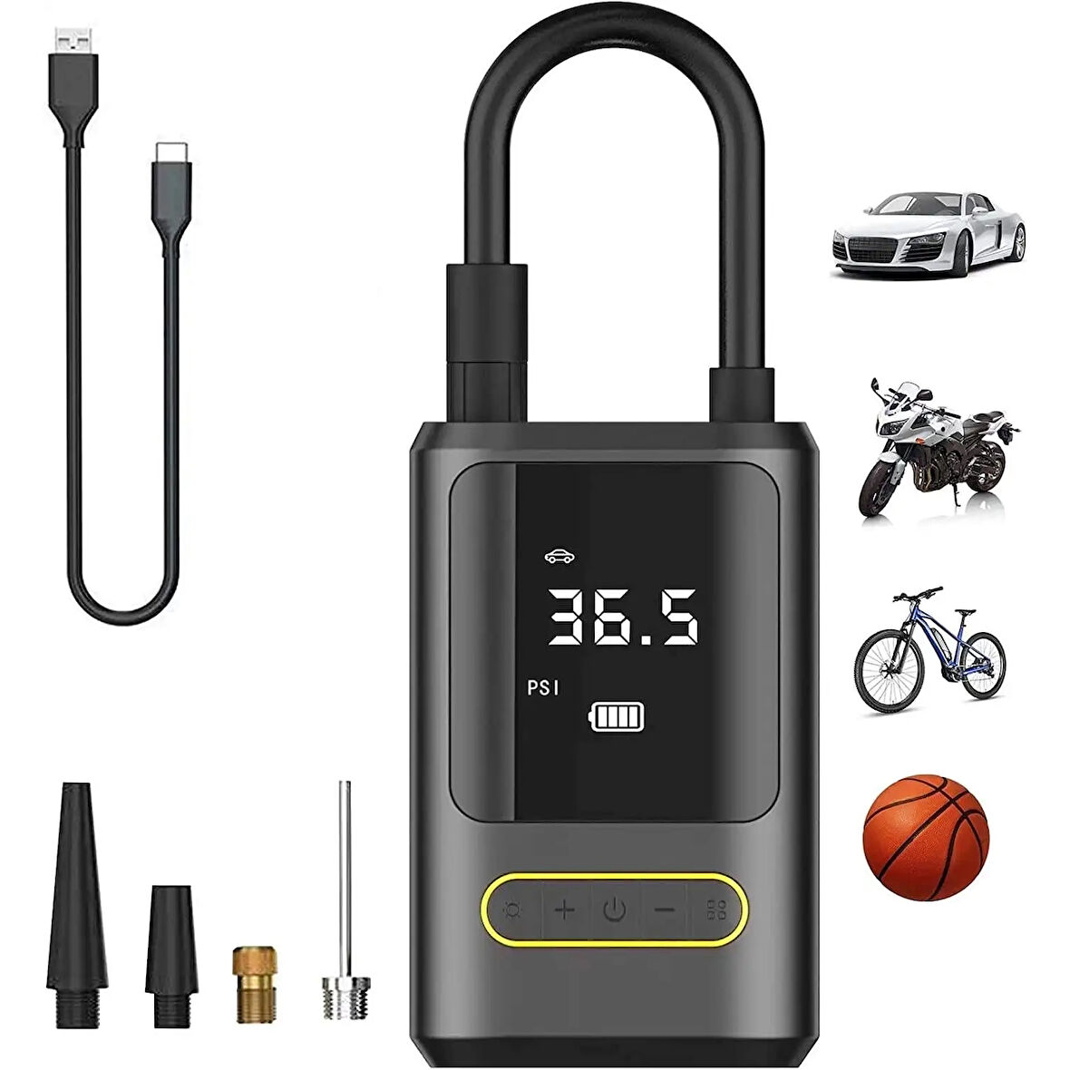 Ka-760 Kablosuz Oto Araç Mini 4000mah 150 Psı Işıklı Oto Hava Kompresörü ( Lisinya )