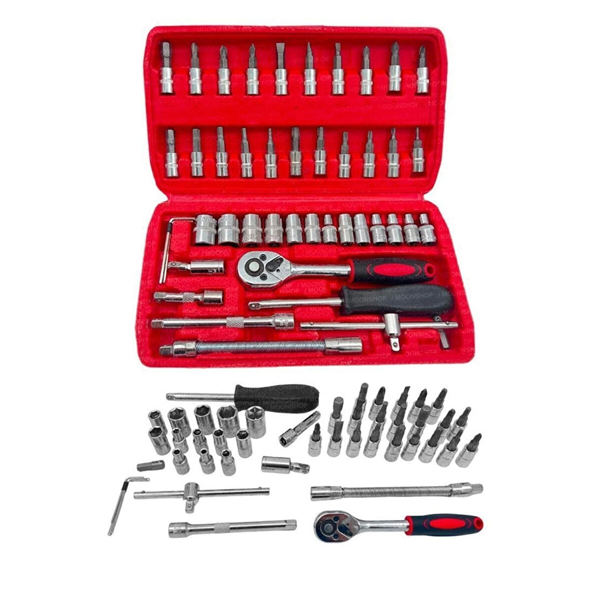 Cr-v Max 1/4 Cırcırlı 46 Parça Lokma Anahtar Takımı Bits Uç Seti Tam Set Germany ( Lisinya )