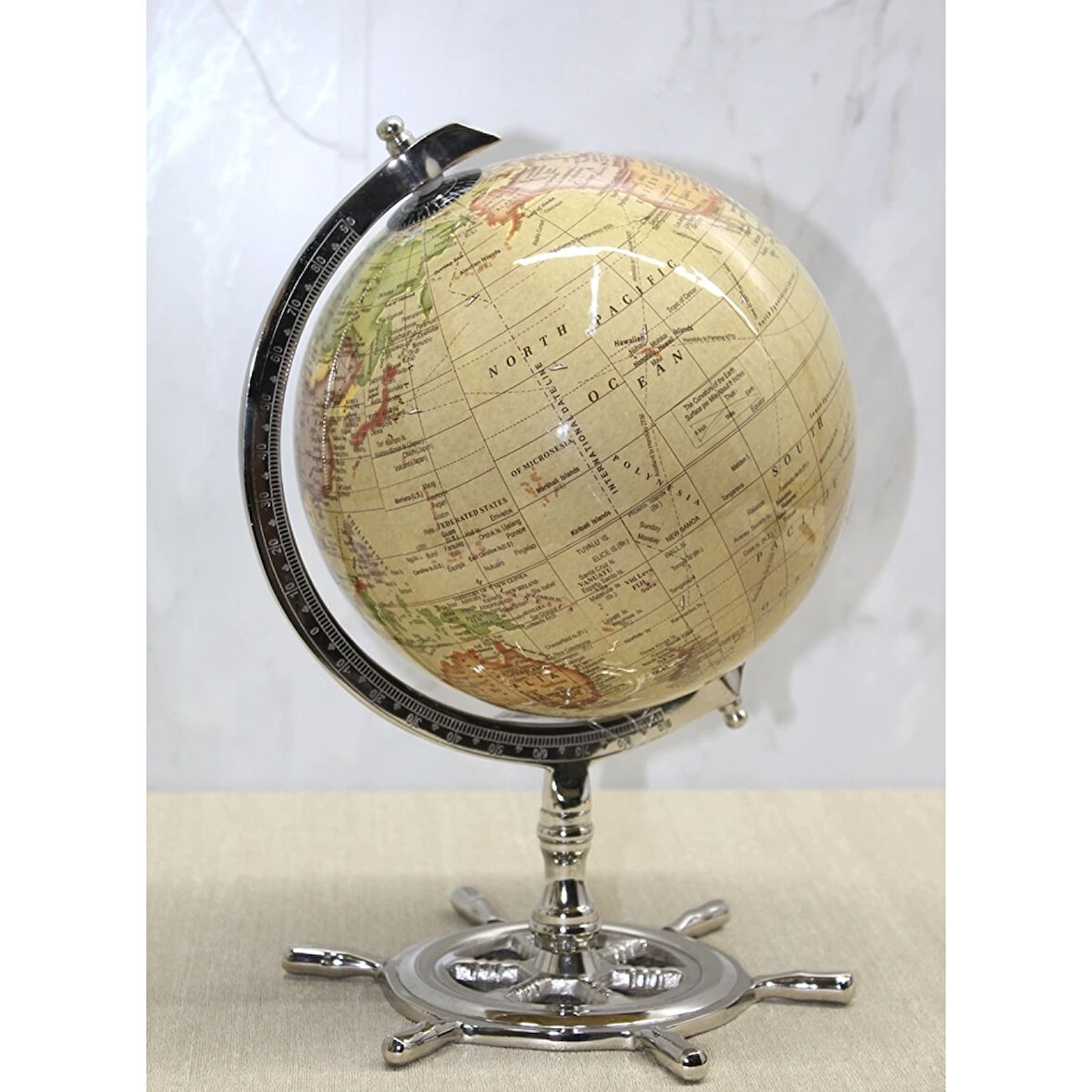Altı Dümenli Dekoratif Dünya Küre 4160-pw ( Lisinya )
