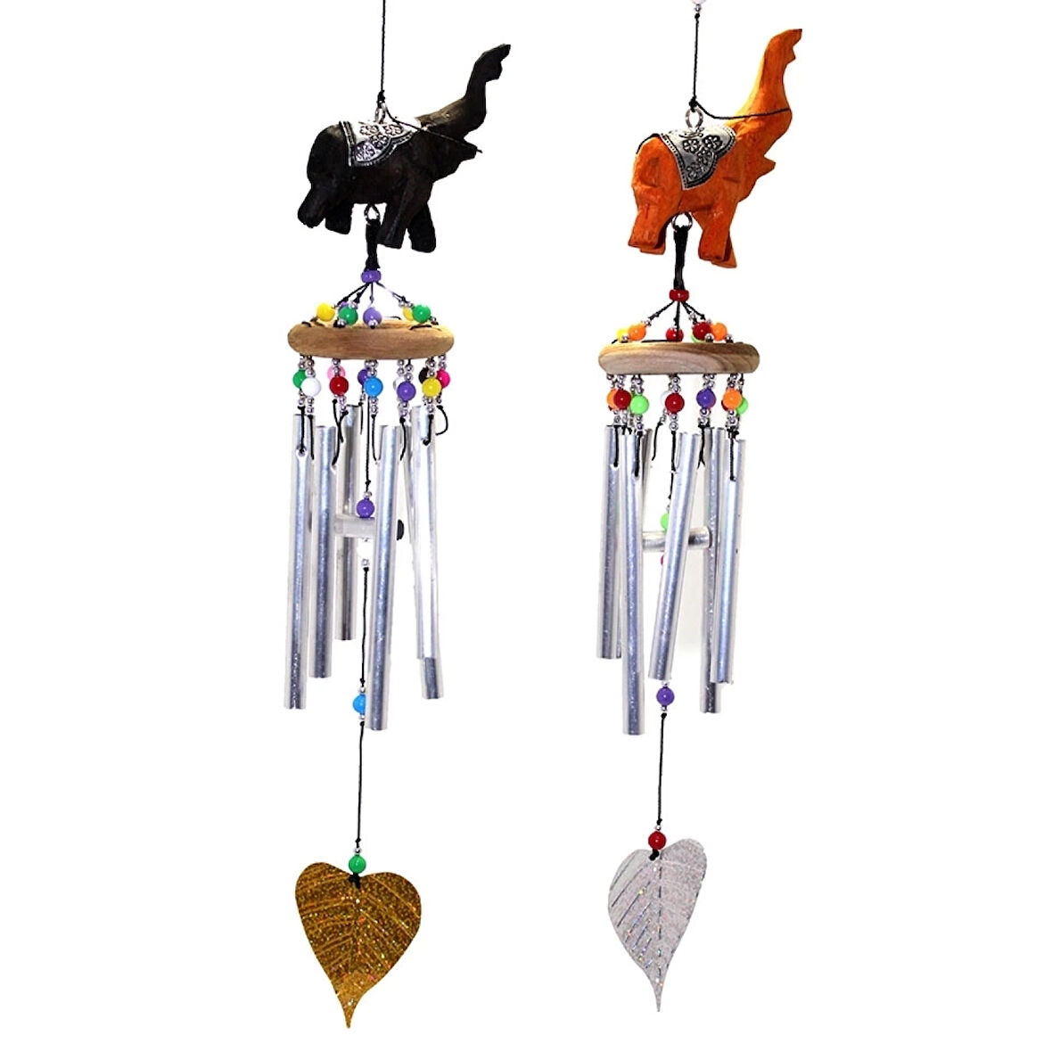 Üstü Ahşap Altı Metallı Filli Rüzgar Çanı 1/3 ( Lisinya )