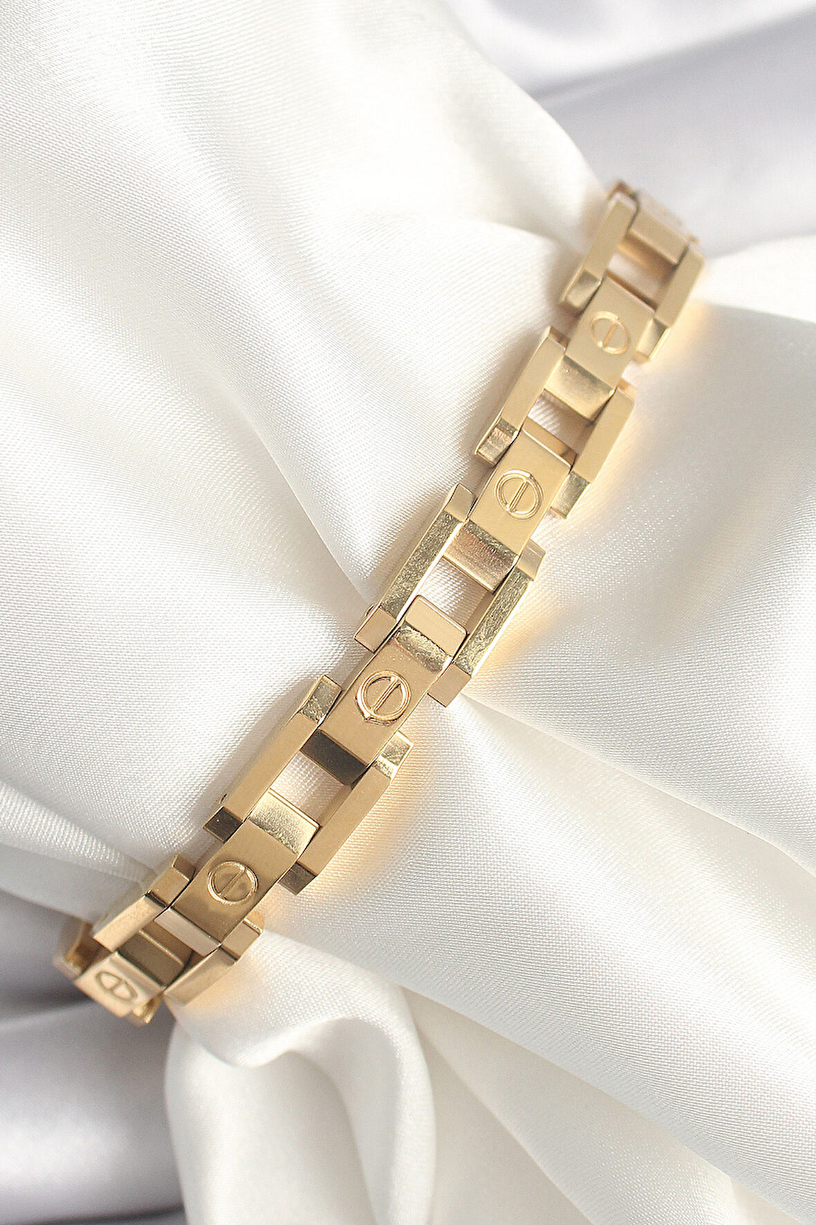 316L Çelik Gold Renk Unisex Bileklik - Lisinya