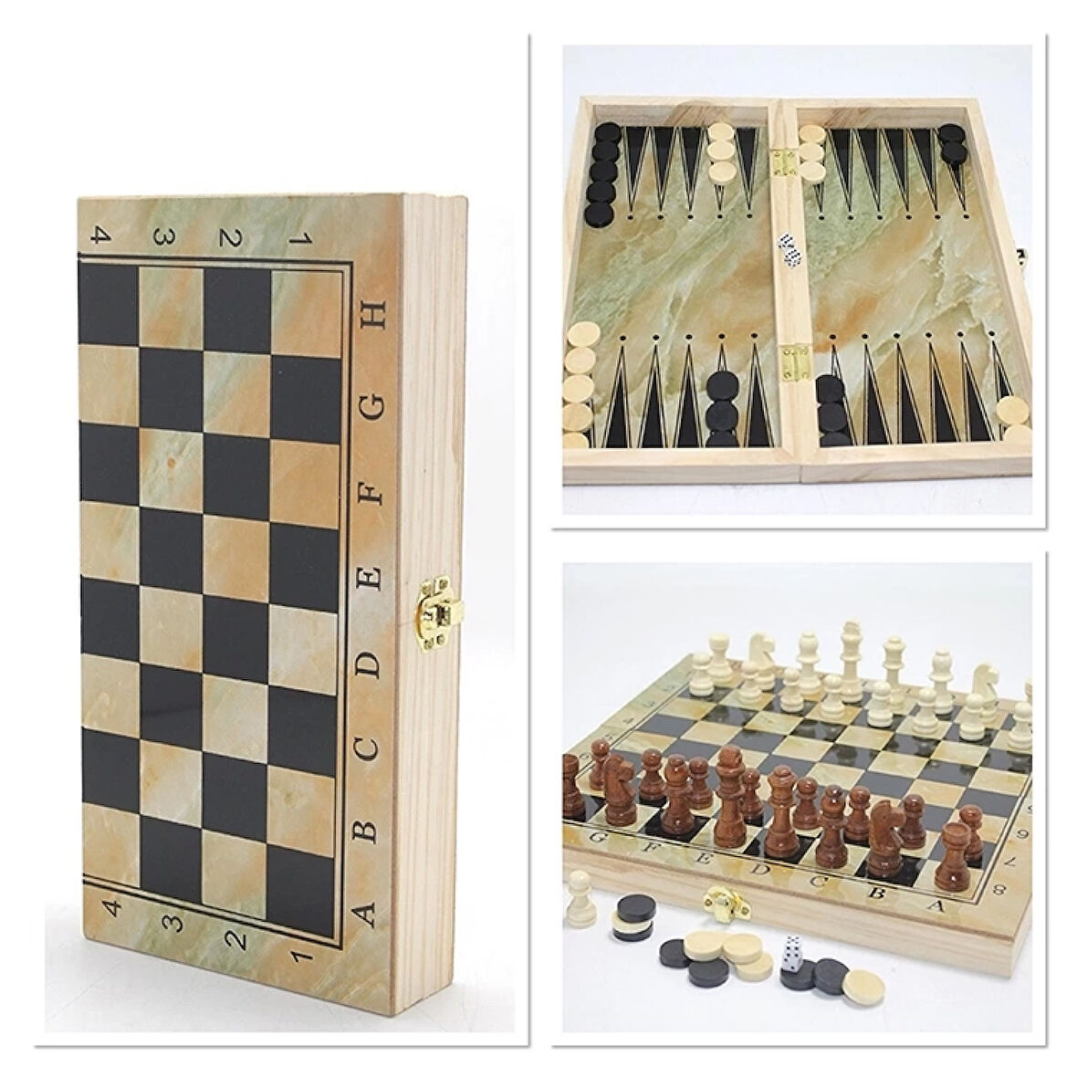 Ahşap Satranç Ve Tavla Seti Alk4240 ( Lisinya )