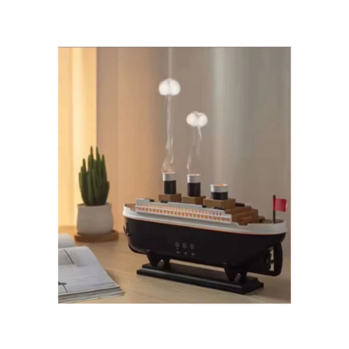 Titanic Gemi Hava Nemlendirici Işıklı Fonksiyonlu Buhar Makinesi Kumandalı ( Lisinya )