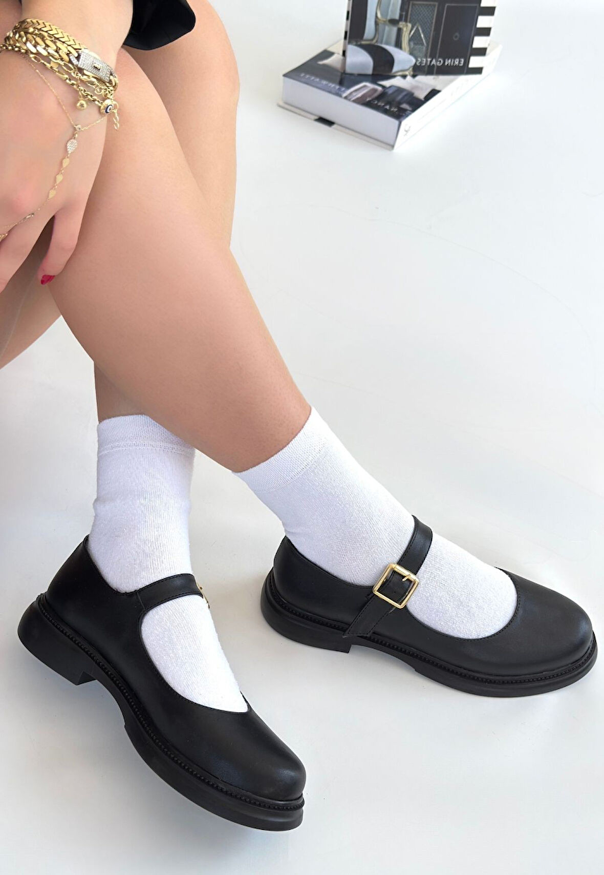 Yokox Siyah Cilt Oxford Ayakkabı - Lisinya